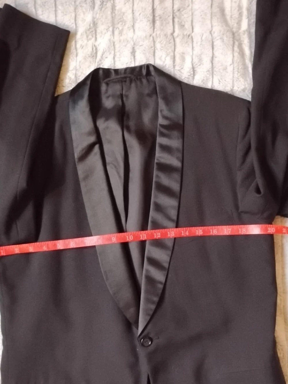 Black Men's Satin Lapel Tuxedo Blazer